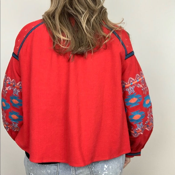 Tribal Tales Embroidery Jacket L&B XL 2X 3X Red - Picture 6 of 8